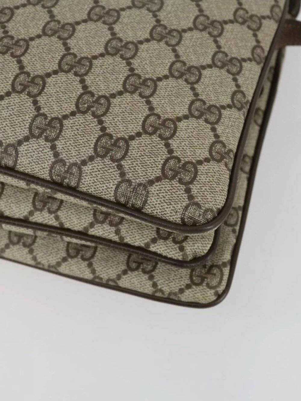 GUCCI GG Supreme Web Sherry Line Bag PVC Beige Gold 41 001 4085 Auth 156428 - Picture 4 of 16